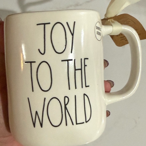 Rae Dunn White and Blue Heralding Angel “JOY TO THE WORLD” Mug NWT - Picture 6 of 8